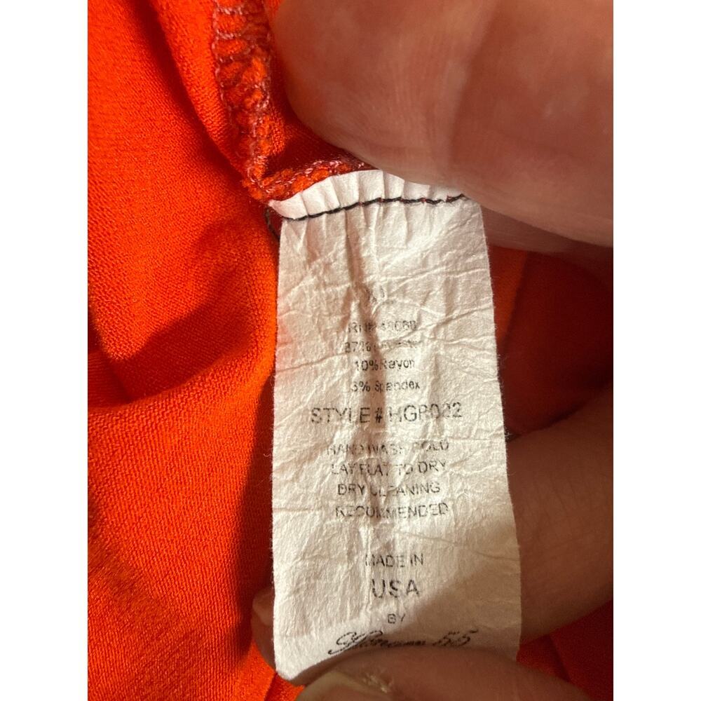 Hanger 55 Orange Open Front Cardigan XL Draped Lightweight Stretch Duster - Picture 7 of 7